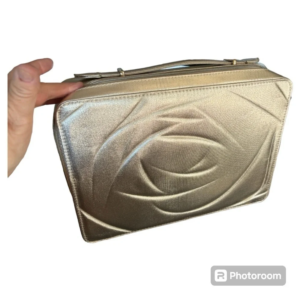 Lancôme   travel cosmetic gold bag